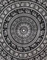 RAJRANG Indian Mandala Tapestry Wall Hanging Black and White Elephant Hippy Tapestries Twin Hippie Beach Throw College Dorm Decor Bohemian Boho Bedsheet - 84x54 Inches - Image 2