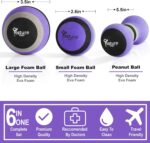 Posture Magic Massage Ball Kit for Myofascial Trigger Point Release & Deep Tissue Massage - Set of 6 - Large Foam/Small Foam/Lacrosse/Peanut/Spiky/Hand Exercise Ball (Purple) - Image 2