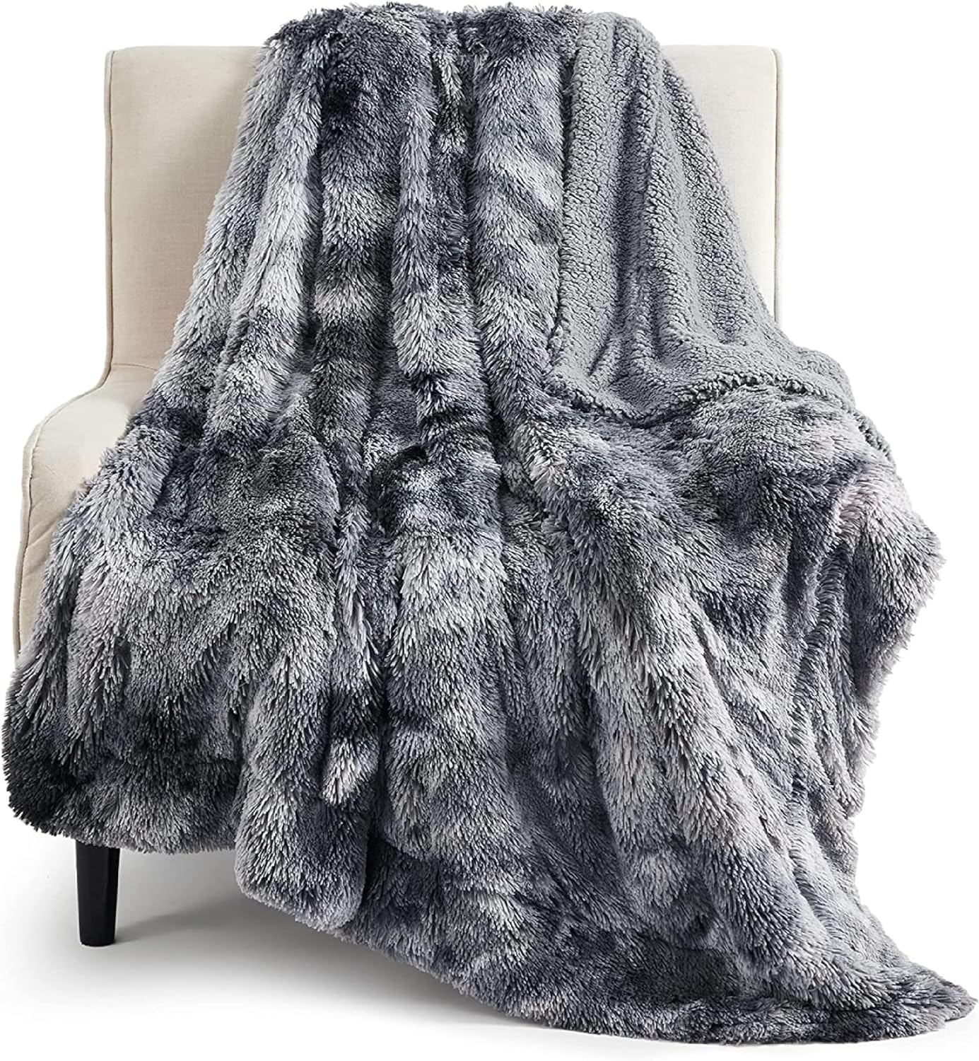 A1Ajfh3EvtL._AC_SL1500_.jpg Bedsure Fluffy Throw Blanket Gifts for Women Men, Soft Fleece Sherpa Cozy Fuzzy Plush Warm Minky Thick Faux Fur Throw for Couch, Bed, Home Living Room Decor Spring Blanket Gifts for Mom Dad, Grey - Image 1
