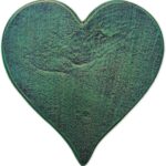 Sunset Vista Designs Garden Path Cast Iron Stepping Stone, 12' x 12", Heart - Verdigris