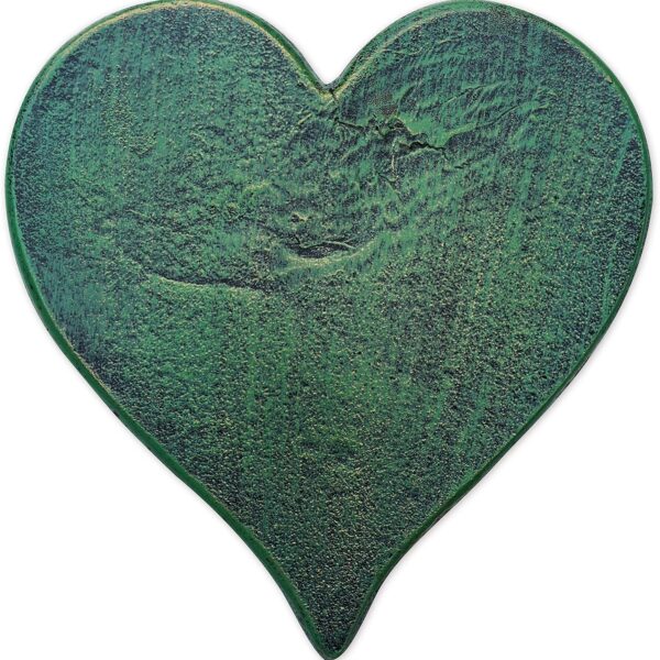 Sunset Vista Designs Garden Path Cast Iron Stepping Stone, 12' x 12", Heart - Verdigris