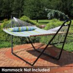 Sunnydaze Universal Double Hammock Stand Only - 550-Pound Capacity - Heavy-Duty Hammock Stand for Outside - Fits 9 to 14 Foot Hammocks - Black - Image 8