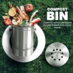Utopia Kitchen Compost Bin for Kitchen Countertop, 1.3 Gallon Compost Bucket for Kitchen with Lid, Includes 1 Spare Charcoal Filter, Home Essentials - (Silver) - Image 2