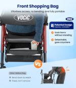 Walkers for Seniors,Foldable Walker with Seat,Rollator Walker with Durable Aluminum,8" Big Wheels for All Terrain, Ergonomic Seat and Backrest,Dual Adjustable Height Rolling Walker| Pashion Blue - Image 4