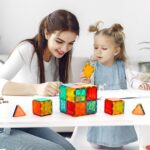 FNJO Magnetic Tiles, 100PCS Building Blocks, Magnets Building Set, STEM Construction Stacking Toy Gift for Kids 3+ Boys and Girls Preschool Kindergarden Toy - Image 3