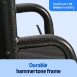 Medline Comfortable Folding Wheelchair with Swing-Back, Desk-Length Arms and Elevating Footrests, 18”W x 16”D Seat - Image 2