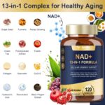 NAD Supplement for Women Men with nicotinamide riboside resveratrol,Quercetin, Betaine Boost NAD+ Levels NAD Plus Supplement for Anti Aging, Energy, Immune, Focus 120 Capsules - Image 2