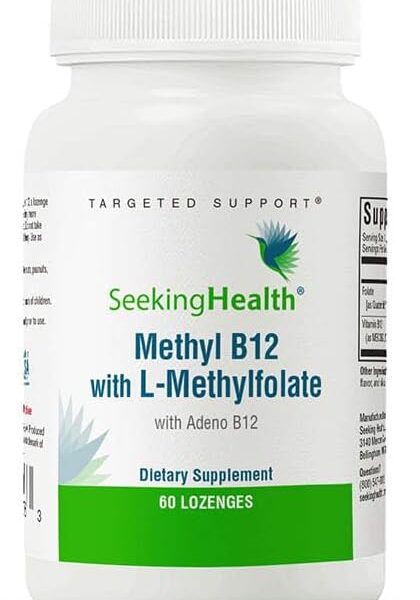 Seeking Health Methyl B12 with L-Methylfolate - MTHFR Support Supplement - Methylation Support Supplement - Lozenges to Support Brain Health & Energy - 60 Lozenges