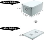 GUOZI Collapsible Storage Box, Decorative Memory Box with Lid & Metal Reinforced Corners, Cardboard File Bin with Handles, Organizer Gift Box for Keepsake Toy Photos Office Nursery Wardrobe Bookshelf - Image 2