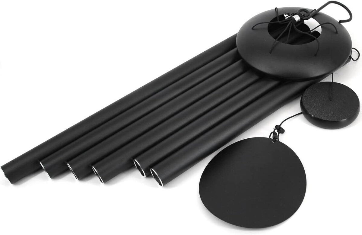 ASTARIN 45 in Memorial Wind Chimes Large with 6 Heavy Tubes, Large Deep Tone Wind Chimes Outdoor for Garden Hanging Décor,Sympathy Gifts. Black - Image 6