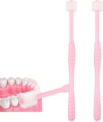 2 PCS Chemotherapy Must Have Toothbrush for Sensitive Mouths Chemo Care Package for Women Comfort Items Chemo Patients Spinning Toothbrush Oral Supplies(Pink)