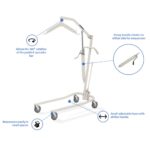 Invacare Lightweight Hydraulic Patient Lift, White, 450 lb. Weight Capacity, 9805P, Beige - Image 4
