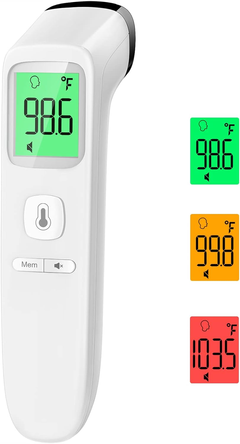 51JdQWimMaL._AC_SL1500_.jpg No-Touch Thermometer for Adults and Kids, Accurate Digital Baby Thermometer, FSA HSA Eligible, Fever Alarm & Silent Mode, 2 in 1 Forehead & Object Mode - Image 1