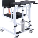 Patient Lift Transfer Chair for Home,Portable 4 in 1 Patient Lift Wheelchair 180° Split Seat, Toilet Transfer Chair W/Cushion Hydraulic Lifting Nursing Car for Elderly