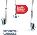 Medical king Walkers for Seniors Aluminum Lightweight Walker with Wheels, Adjustable Width and Height, Folding Walker for Elderly, Handicapped, Disabled 2 Wheels in Front - Image 5