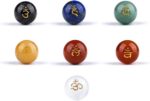 TGS Gems 7pcs Chakra Sphere Crystal Stones Natural Reiki Healing Crystals Gemstones with Engraved Chakra Symbol Chakra Stone Kit for Meditation Crystal - Image 2