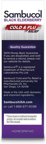 Sambucol Cold and Flu Relief Tablets - Homeopathic Cold Medicine, Cold Remedy for Adults, Black Elderberry for Colds, Zinc Cold Remedy - 60 Count - Image 8