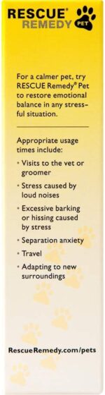 Bach RESCUE Remedy PET Dropper 20mL, Natural Stress Relief, Calming for Dogs, Cats, & Other Pets, Homeopathic Flower Essence, Thunder, Fireworks & Travel, Separation, Sedative-Free - Image 4