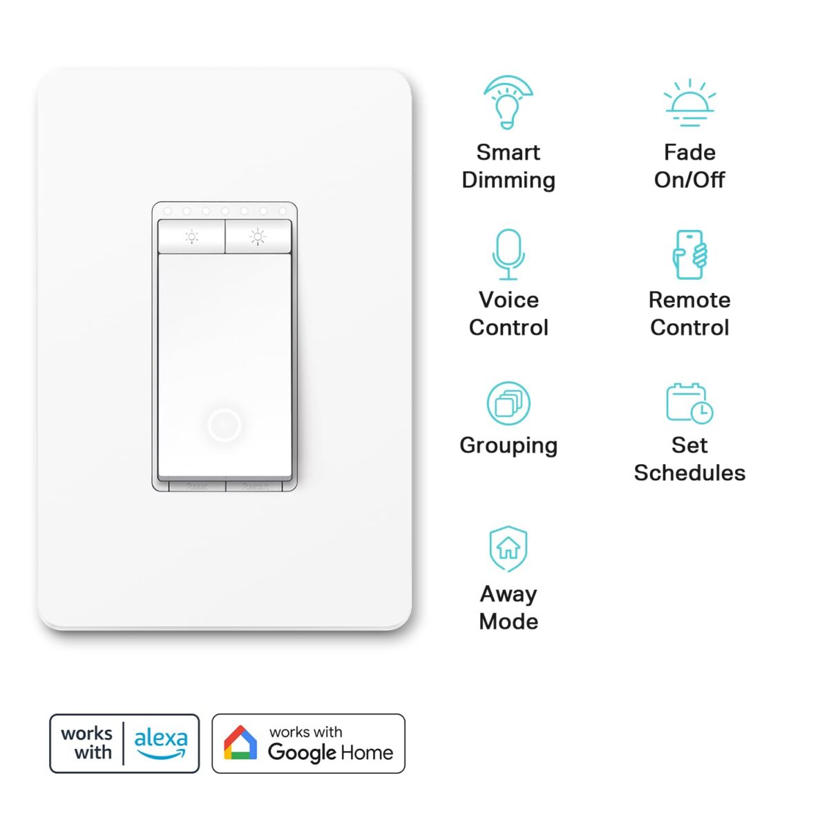 Kasa Smart Dimmer Switch HS220P3, Single Pole, Needs Neutral Wire, 2.4GHz Wi-Fi Light Switch Works with Alexa and Google Home, UL Certified,, No Hub Required, 3-Pack - Image 2