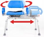 Platinum Health Carousel Sliding Shower Chair Tub Transfer Bench with Swivel Seat, Premium Padded, Pivoting Arms, Adjustable Space Saving Design for Tubs, Inside Shower, for Handicap & Seniors, Blue - Image 9