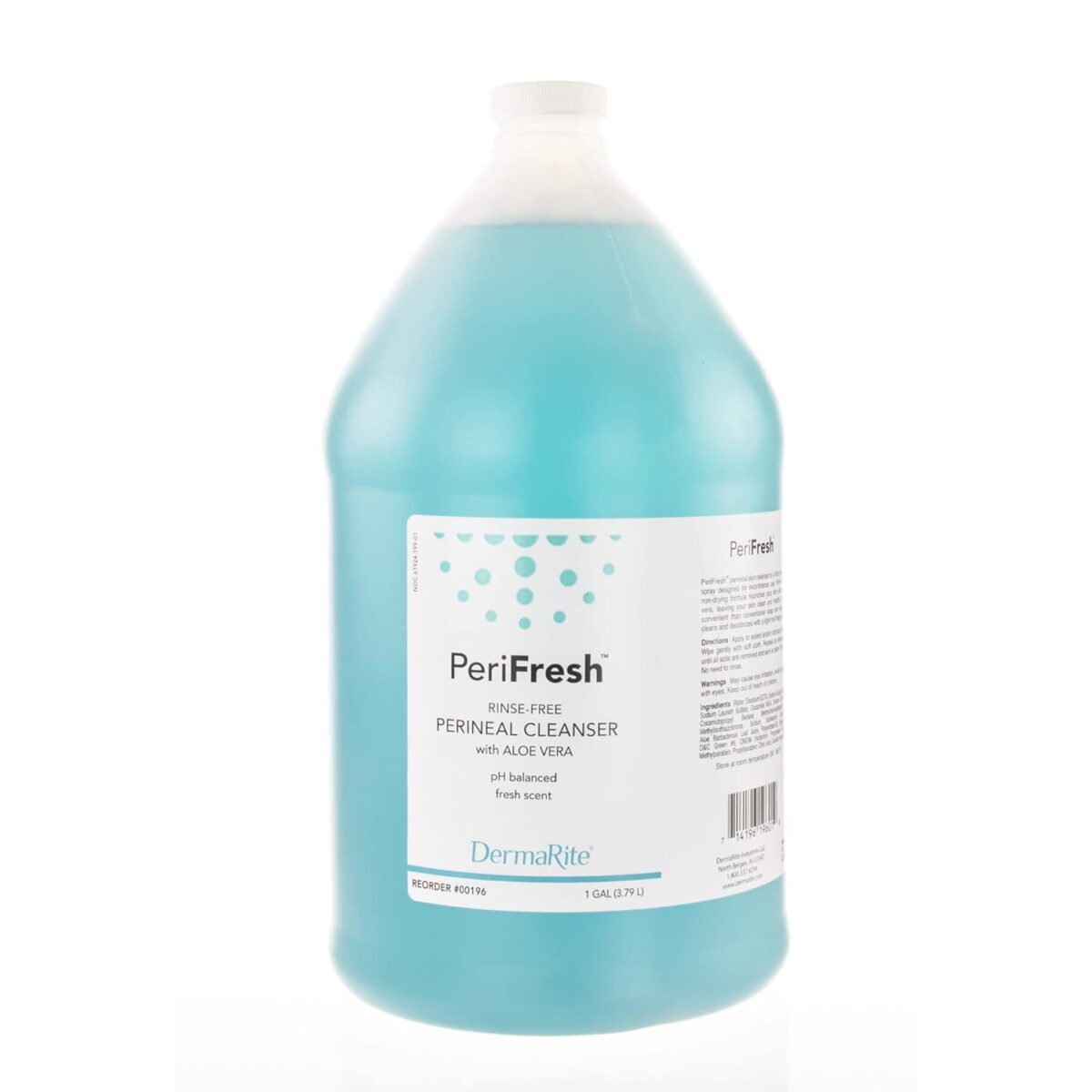 DermaRite PeriFresh Rinse-Free Perineal Cleanser - Aloe Vera Enriched, pH-Balanced, Odor Neutralizing - 1 Gal, 1 Count - Image 1