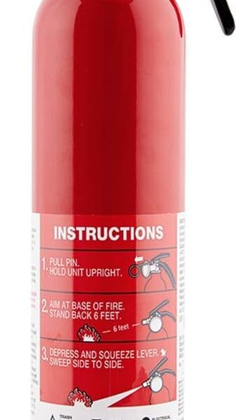 First Alert HOME1 Rechargeable Standard Home Fire Extinguisher UL Rated 1-A:10-B:C, Red