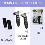 Car Handle Assist for Elderly, Car Door Handle, 2 Pack Car Door Assist Handle, Car Assist Handle for Easily Get Out of Car, Portable Vehicle Support Handle for Seniors and Handicapped (Black) - Image 7