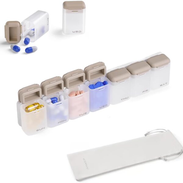 Weekly Pill Organizer Magnetic, Travel Pill Case, Once Daily Medication Dispenser, Easy Medication Management Travel, & Daily Pill Storage