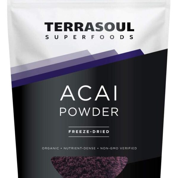 Terrasoul Superfoods Organic Acai Berry Powder, 4 Oz, Freeze-Dried for Freshness, Omega Fats Boost for Smoothie Bowls, and Antioxidant-Packed Superfoods Recipes