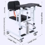 Patient Lift Transfer Chair for Home,Portable 4 in 1 Patient Lift Wheelchair 180° Split Seat, Toilet Transfer Chair W/Cushion Hydraulic Lifting Nursing Car for Elderly - Image 7