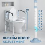 OasisSpace Stand Alone Toilet Safety Rail - Heavy Duty Medical Toilet Safety Frame for Elderly, Handicap and Disabled - Adjustable Bathroom Toilet Handrails, Width Adjustable Design, Fit Any Toilet - Image 5