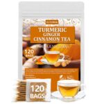120 Premium Turmeric, Ginger, Cinnamon Blend Tea Bags, 100% Natural & No Additives & Caffeine Free.