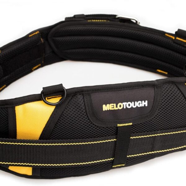 MELOTOUGH Padded Electrician Tool Belt Tradesman Pro Padded Tool Belt With Back Support Heavy Foam Padding Carrying Handle,4 Suspenders D ring hook (XXL)