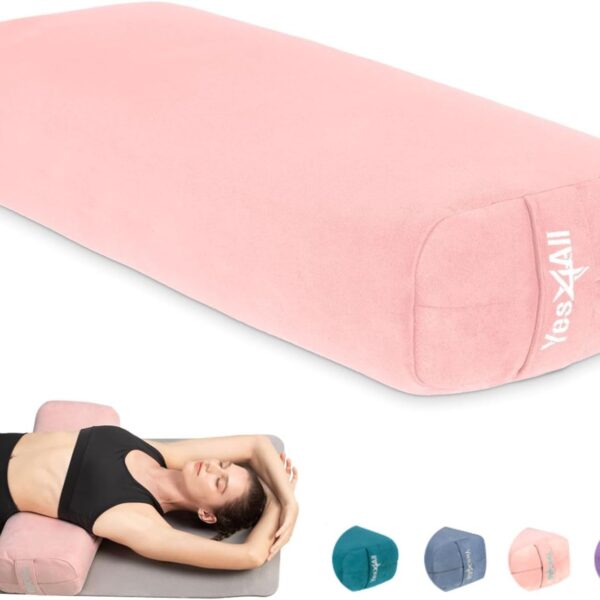 Yes4All Triple-Layer Sponge Yoga Bolster Pillow for Restorative Yoga & Meditation - Versatile Yoga Support Pillow, Balance & Poses Modification