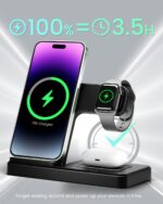 Wireless Charger iPhone Charging Station: 3 in 1 Charger Stand Multiple Devices for Apple - iPhone 16e 16 15 14 Pro Max 13 12 11 - Watch 10 9 8 7 6 5 4 3 2 SE and Ultra Series - Airpods 4 3 2 Pro - Image 5