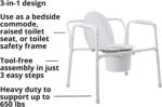 McKesson Heavy-Duty Folding Bariatric Commode Chair with 12 qt Bucket, 650 lbs Weight Capacity, 13 3/4 in Seat Width, 1 Count - Image 3