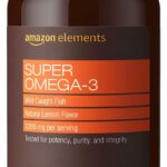 Amazon Elements Super Omega-3 with Natural Lemon Flavor, EPA & DHA Omega-3 fatty acids, 120 Count (1280 mg per serving, 2 Softgels) (Packaging may vary)