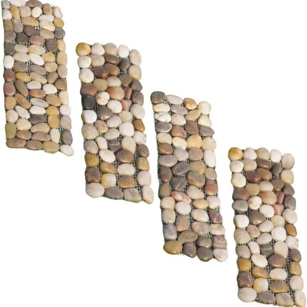 Collections Etc Outdoor Stone Landscape, Garden Border Path Mats, 12" L x 4" W - Set of 4
