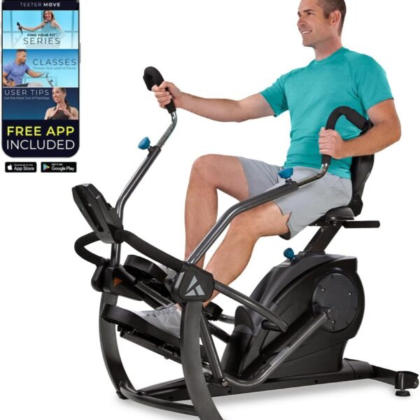 Teeter FreeStep Recumbent Cross Trainer Stepper, Zero-Impact Exercise Bike Alternative w/Patented Physical Therapy Stride, Up to 350lb, Free App w/Trainer Workouts