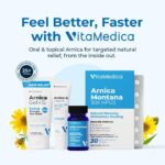 VitaMedica Arnica Montana 30X Rapid Dissolve Arnica Tablets for Natural Pain, Bruising, and Swelling Support - Homeopathic Medicine for Injury and Surgery Recovery - 150 Ct - 50 Servings - Image 6