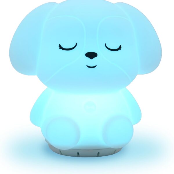 Mindfulness 'Breathing Puppy' | 4-7-8 Guided Visual Meditation Breathing Light | 3 in 1 Device with Night Light & Noise Machine for ADHD Anxiety Stress Relief Sleep - Gift for Kids Adult Women Men