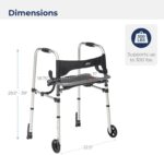 Drive Medical 10233 Clever Lite Foldable Rollator Walker, Gray - Image 7