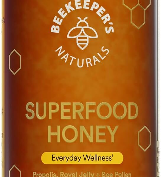 Superfood Honey by Beekeeper's Naturals - Bee Pollen, Royal Jelly, Propolis, Honey - Natural Energy, Immune Support, Mental Clarity, Athletic Performance (11.6 oz)