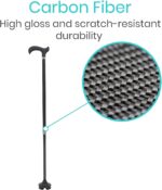 Vive Adjustable Carbon Fiber Walking Cane for Elderly Men & Women - Lightweight Grip Handle for Balance & Comfort - Fancy Single Tip Medical Stick, Fashionable Disability Comfort & Mobility Accessory - Image 7