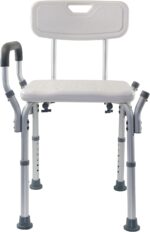 Essential Medical Supply Height Adjustable Shower and Bath Bench with Padded Arms, Contoured Back and Textured Shower Chair Seat - Perfect for The Bath and Shower - Image 6