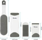 Pet Hair Remover for Cats Dogs: Reusable Fur Removal Brush for Clothes Furniture Couch Carpet Bed Car Seat - Self-Cleaning Tool for Pet Owners Friends Families - Home Travel Use Dove Gray - Image 6