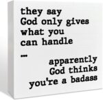 Funny Cancer Warrior Gifts for Women Men, Birthday Gifts for Cancer Patients Inspirational Cancer Survivor Gifts, Cancer Support Fighter Encouragement Gifts, Cancer Humor, Wooden Box Sign