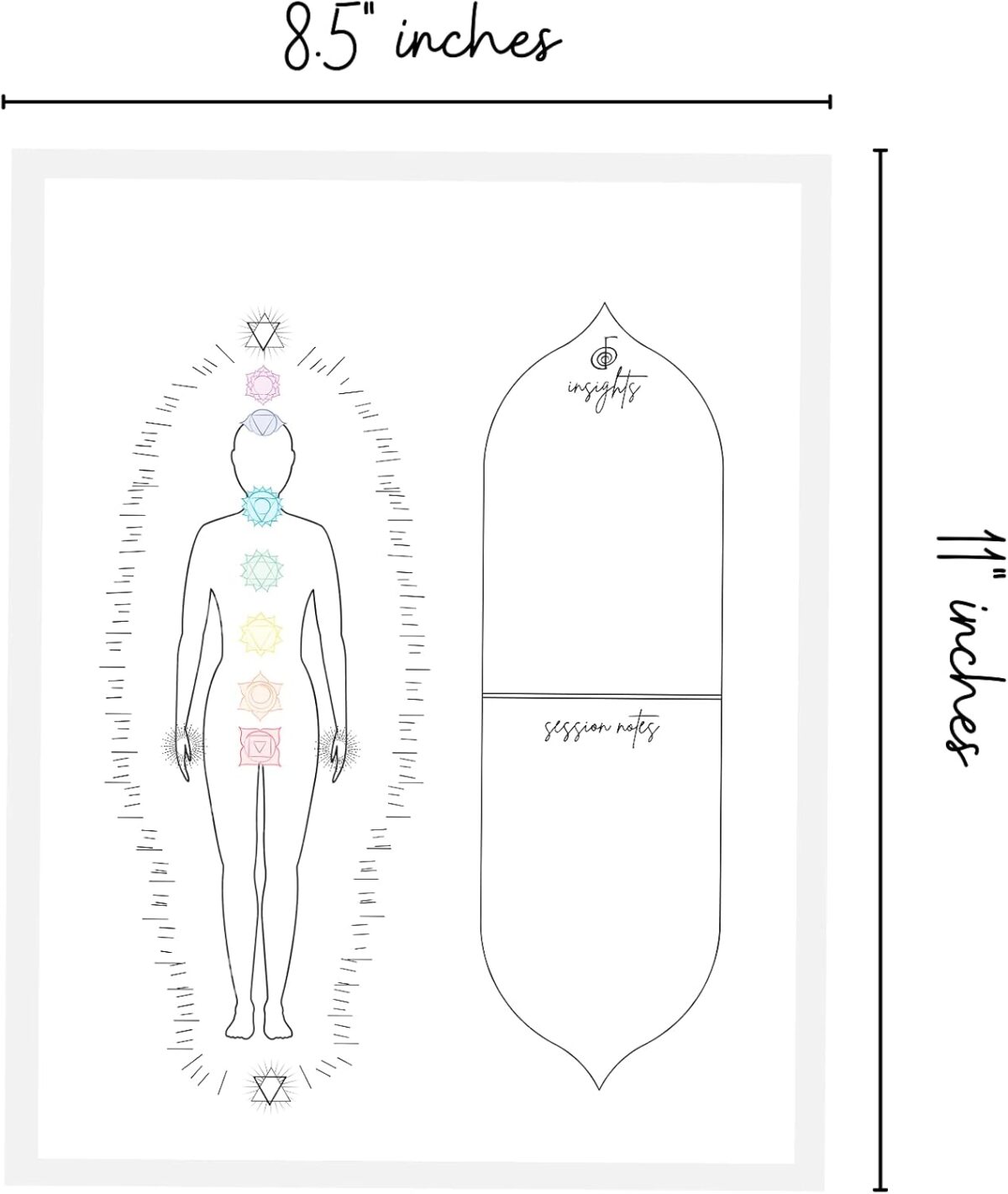 Reiki Distant Session Chakra Healing Board | Physical Printed 8.5" x 11" inches Crystal Healing Meditation Pack of 50 - Image 5
