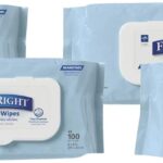 Medline FitRight Dry Wipes, Personal Cleansing Wipes, Dry Baby Wipes or Incontinence Care, No Additives, Hypoallergenic, 8” x 8” Wipe, 100 Count (Pack of 4)