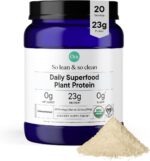 Ora Organic Vegan Protein Powder - 23g Plant Based Pea Protein + Superfood for Women and Men - Unsweetened 20 Servings, No Erythritol, Digestive Enzyme, Keto-Friendly, Gluten-Free, Paleo, Soy-Free
